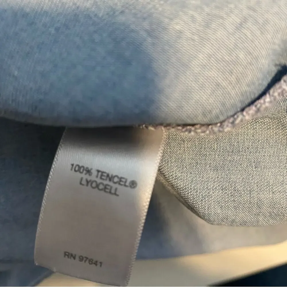 J. Jill Denim Chambray V-Neck Blouse - size XS - Picture 4 of 6